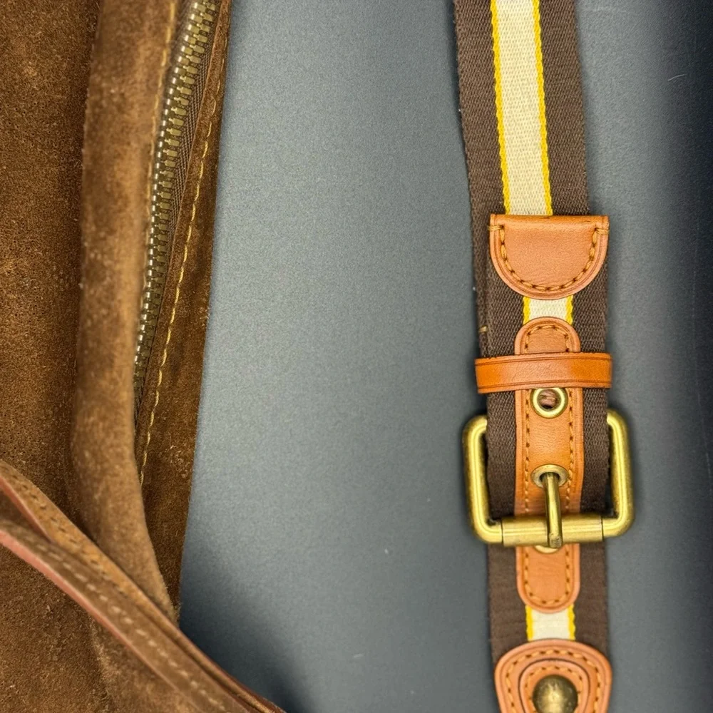Rare Authentic Louis Vuitton Brown Suede Bag - Picture 12 of 14